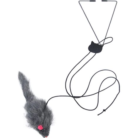 Jouet pour chat en peluche, souris suspendue interactive, jouet teaser amusant pour cage et porte de chat (1/5)