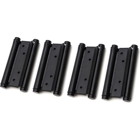 Lot de 2 charnières de porte à double action en acier inoxydable noir 76 mm – Charge 22 kg par charnière – Épaisseur de porte 20-31 mm (1/5)