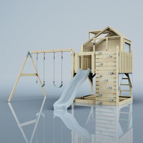 Aire de jeux PolarPlay Lasse Bleu 414 x 399 cm Balançoire pour enfants