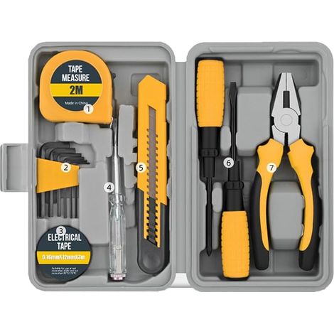 13pcs Small Home Tool Kit Portable Hand Tools with Storage Box, Household Essential Tools (1/5)