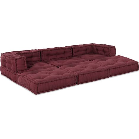 Unidad de Sofá Modular 3 pcs Castaño Tela
