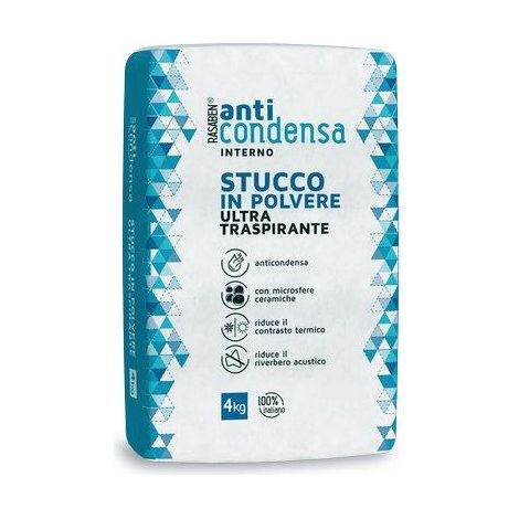 STUCCO POLVERE INTERNO ANTICONDENSA K2 RASABEN - KG 4- 4 pezzi