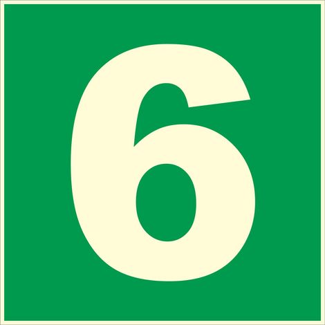 N°6 photoluminescents - 200x200mm - Rigide Vert - 4036809