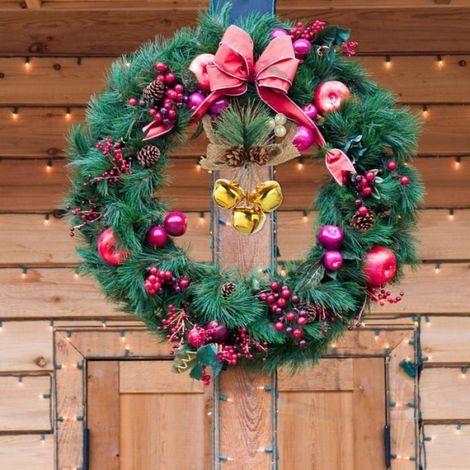 Weihnachtsglocke – Metall – 15 x 9,5 cm – Für Türkranz/Weihnachtsbaum – 2er-Set (1/5)
