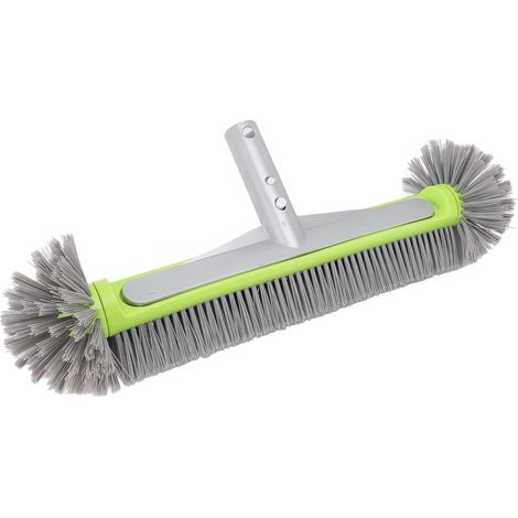 Cabezal de cepillo para piscina, marco de aluminio, 7 filas de cerdas de nailon, estructura reforzada, bordes redondeados suaves, ideal para piscinas estándar de 1-1/4 pulgadas. (1/5)