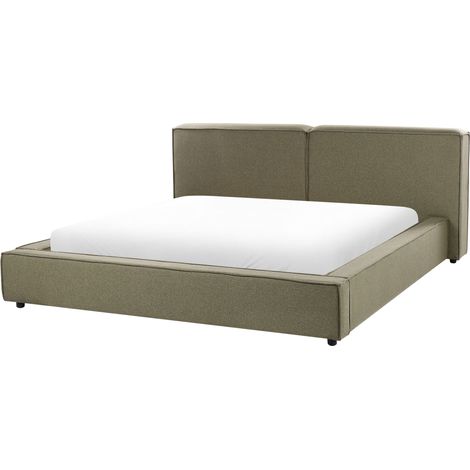 Letto classico imbottito in tessuto di poliestere EU King Size 180 x 200 cm Telaio Base a doghe Verde Lenzuola (1/5)