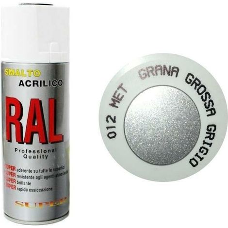 Bomboletta spray metallizzato grigio  chiaro grana grossa acrilico diamantato