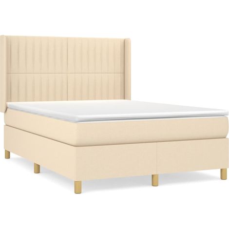 Maison Exclusive - Boxspringbett mit Matratze Creme 140x190 cm St