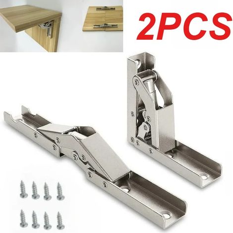 (2 pièces) 2 charnières pliables en acier inoxydable de 15 cm (6 po) à 180° pour portes d'armoires et comptoirs. Installation facile. (1/5)