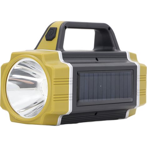 Solar-Taschenlampe, Frontlampe, 6 Modi, superhell, wiederaufladbar, USB, wasserdicht, tragbarer Suchscheinwerfer (1/5)