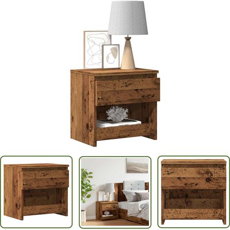 vidaXL Nachttisch Altholz-Optik 40x30x39 cm Holzwerkstoff (1/5)