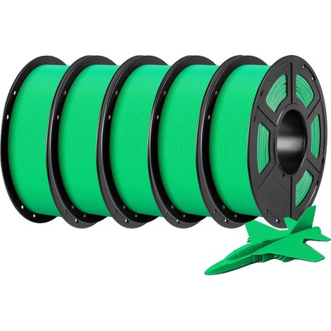 Filamento PLA, 5 kg, materiale ecologico, molteplici combinazioni di colori, 5 kg verde (1/2)