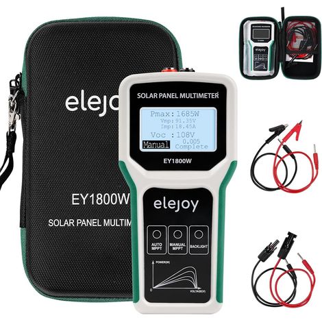 Solar Panel MPPT Tester, 1800 W Photovoltaic Panel Multimeter with LCD Display, Intelligent Open Circuit Voltage Troubleshooting and Data Testing for Solar PV Testing, Not Higher than DC 20-120V 60A (1/5)