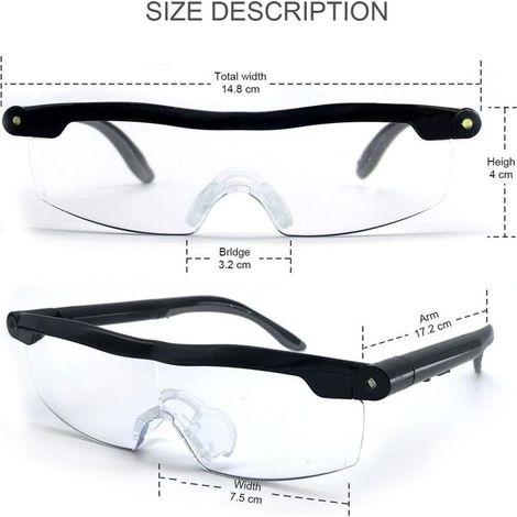 Lunettes de Lecture - Loupe de Vision puissante avec lumière LED, grossissement de 160%, pour Lecture,Tous Les Travaux de Précision,Réparations,Couture, Montres et Artisanat (1/5)
