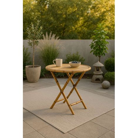 Cane Table basse Ø90cm, naturel. (1/2)