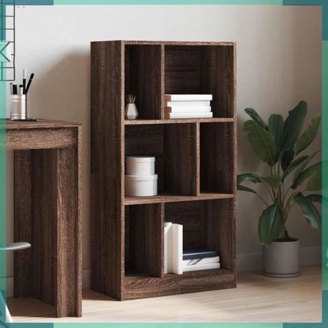 848009 Bibliothèque chêne marron 57x28,5x107,5 cm bois d'ingénierie (1/5)