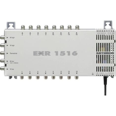 [GEBRAUCHT] B-Ware Kathrein Multischalter EXR 1516 aktiv 5 Eingänge 16 Teilnehmeranschlüsse SAT (1/2)
