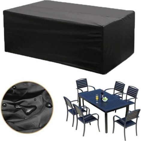 Housse Meuble - Housse de protection rectangulaire Bâche polyester étanche pour table de jardin - 242x162x100cm (1/3)