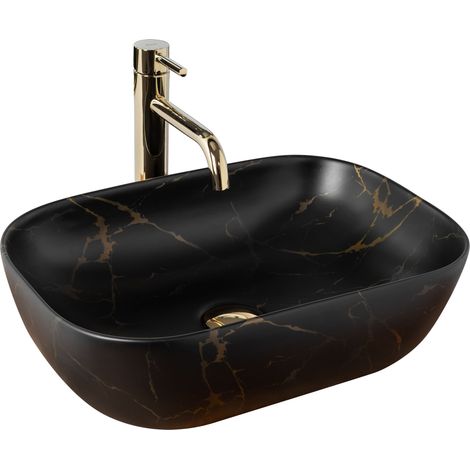VASQUE À POSER REA BELINDA BLACK MARBLE MAT