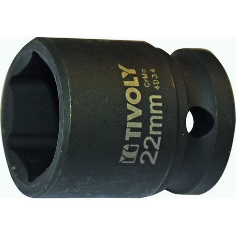 Tivoly 11591422200 - Chiave a bussola esagonale da 1/2" DIAM 22, colore: Nero fosfato (1/2)