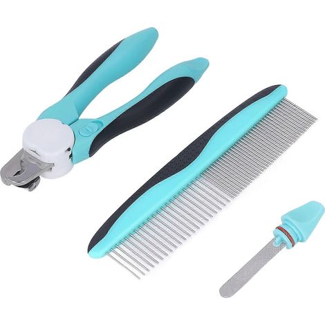 Coupe-ongles professionnel ergonomique et sûr, kit toiletteur avec tondeuse à griffes LED et peigne-lime pour chien et chat (1/5)