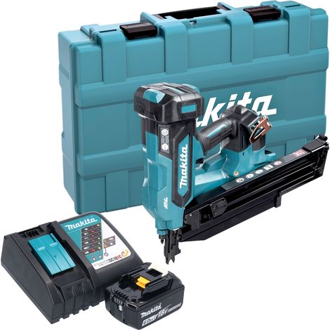 Clavadora a batería Makita DBN 901 RG1K 18 V 50 - 90 mm sin escobillas + 1 batería de 6,0 Ah + cargador + maletín (1/5)