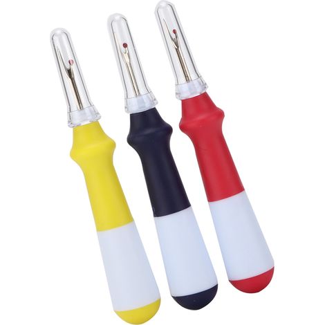 Découseur 3 pièces, coloré, durable, en acier inoxydable, avec poignées ergonomiques et pratiques, pour la couture, la broderie et le quilting (030) (1/5)