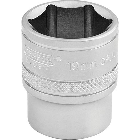 Draper 16545 6-Point Metric Socket, 3/8-Inch Drive, 19mm Size (1/5)
