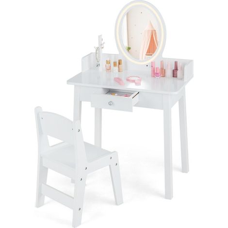 Schminktisch fur kinder mit beleuchtetem spiegel make up tisch mit stuhl wei
