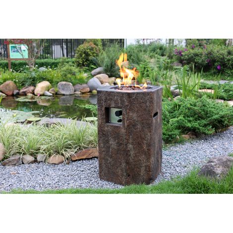 Elementi Gasfeuerstelle "Tambora" in Basalt-Optik, braun, 48 x 50 x 70 cm (L x B x H) (1/5)