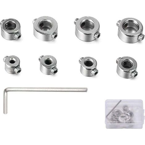Lot de 9 bagues de butée de profondeur - Régulateur de position - Anneau de positionnement - Localisateur HSS - Limiteur de profondeur - Chevilles 3-12 mm