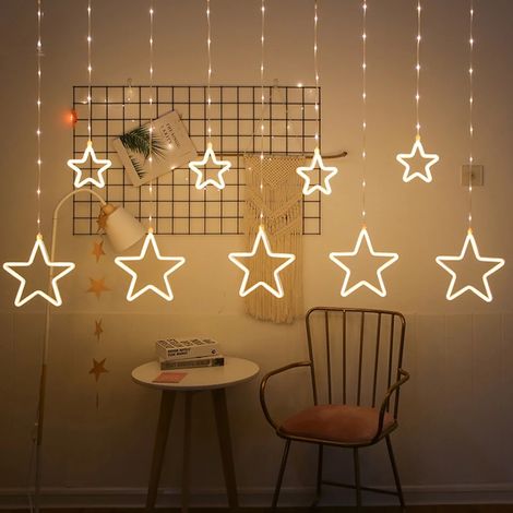 CATENA TENDA DI NATALE LUCI DI 8 STELLE 600 LED ESTERNO A LUCE CALDA DA 3 METRI PER ESTERNO 8 GIOCHI LUCE (1/4)