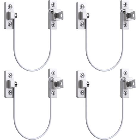 4pcs Entrebâilleur Fenêtre Porte Restricteur de Porte de Fenêtre Verrou Fenetre UPVC Verrouillage de Limite Verrou de Sécurité (1/5)
