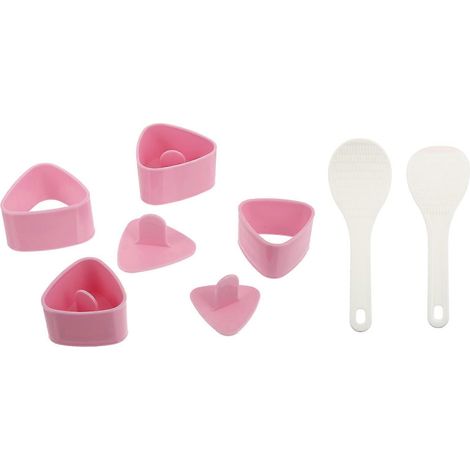 2 ensembles d'outils pour faire des onigiri à la maison, moules à sushi et à rouleaux de riz adorables-7.5X7.5X4CM-Pink (1/3)