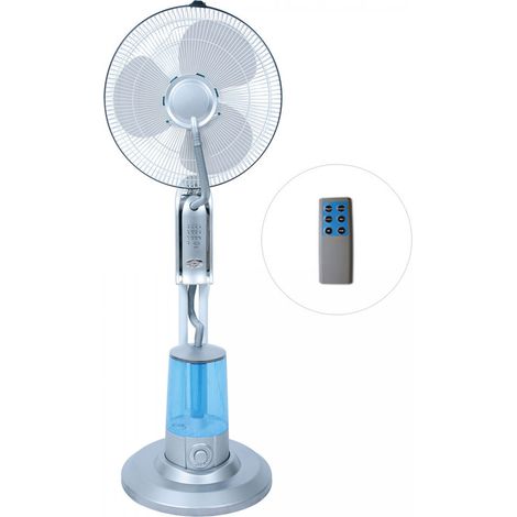 Idroweb – Ventilateur nébuliseur extérieur sur pied 40 cm – 3 vitesses – Surface couverte 50 m² – Capacité réservoir 3 L – Réduit la température