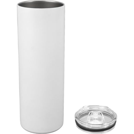 Isolierter 600-ml-Reisebecher, Edelstahl 304, doppelwandig, vakuumisoliert, sublimationsbeschichtet, leuchtend, weiß bis grün (1/5)