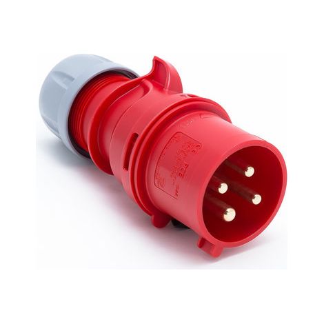 Enchufe eléctrico PCE 32A rojo plástico duradero 150 x 63 mm