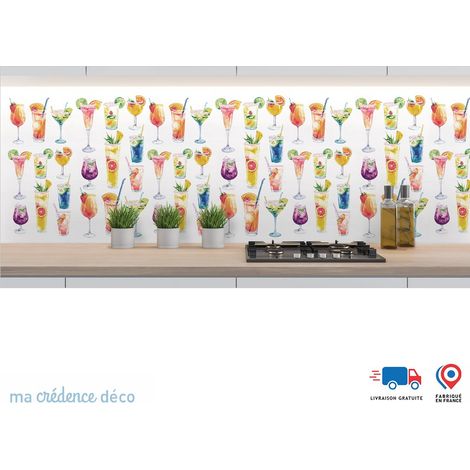 Crédence : Cocktails colorés 3 - Couleur Rouge beige - Alu composite - 120 - 60 (1/3)