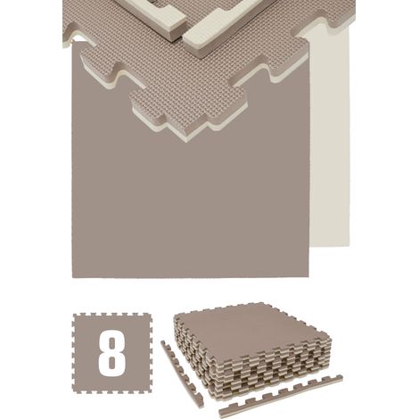 3.2qm Tapis de Sol pour Gym - 2cm - 8 Dalles en Mousse - 63x63 Puzzles de Sol (1/5)