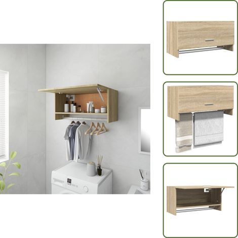 Kleiderschrank Sonoma-Eiche 70x32,5x35 cm Holzwerkstoff - Kleiderschrank - Sonomaneichen - Holzschrank - Wandmontage - Stauraum (1/5)