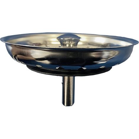Tappo per lavello 80/85mm in acciaio inox con valvola 115°