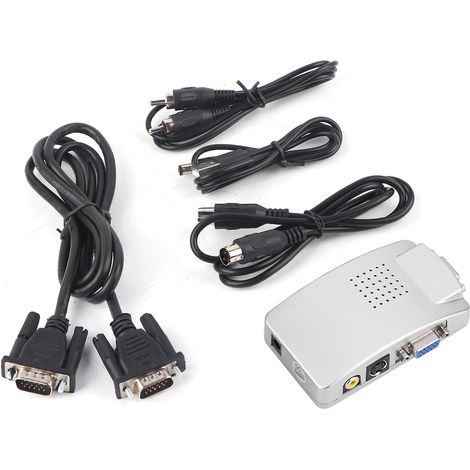 Boîtier de convertisseur universel pour ordinateur portable, adaptateur de Signal VGA vers TV AV RCA (1/5)