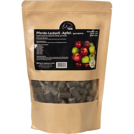 Biscotti per cavalli al gusto mela senza grano 750 g con chiusura a zip facile da aprire e chiudere