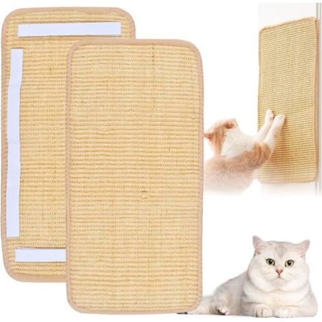 2 Pièces 50x25cm Tapis Griffoir pour Chat,Tapis à gratter en sisal,Tapis Griffoir pour Chat,Tapis à gratter en sisal,Tapis en sisal (1/4)
