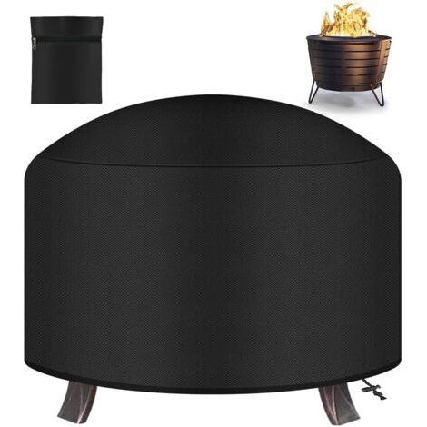 BUNTHAUS Rond Housse De Protection Pour Braséros, 74x 46 Cm Housse Pour Foyer Barbecue, 210D Oxford Couverture Ronde Imperméable Pour Brasero, Revêtement PU Couvre Feu Bâche De Brasero Résistant Aux U (1/5)