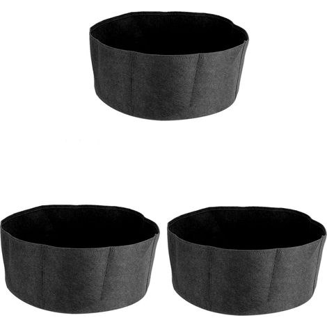 3 Pièces Sacs de Culture 10 Gallons en Non Tissé Épais, Pots Ronds pour Semis et Jardin, Noir (1/5)