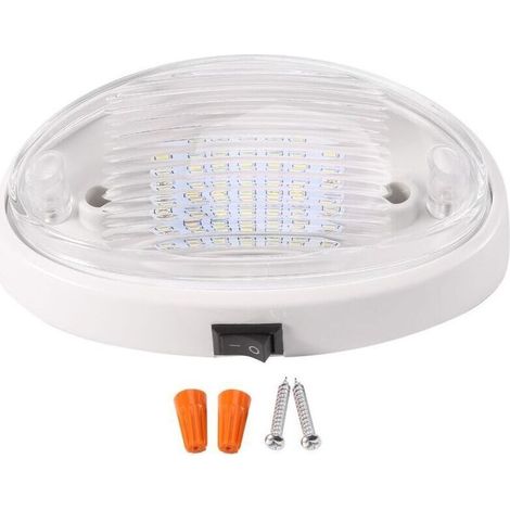 Lampada LED bianca da 12V con interruttore per roulotte, camper, barche, tende da sole, tunnel, illuminazione interna (1/4)