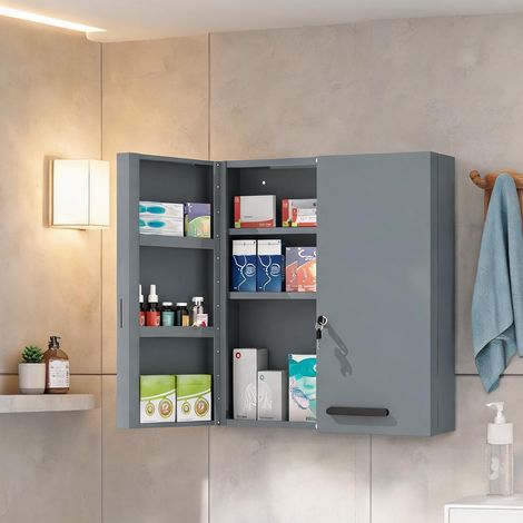 Meuble de salle de bain en kaltgewalzter acier 55 x 18 x 60 cm (1/5)