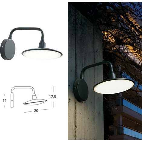 Applique Led Piatto Lampada Parete Lanterna Illuminazione Esterna Focus Sovil