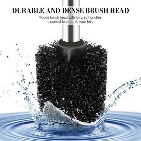 Ensemble brosse WC et support sur pied (noir) (1/4)